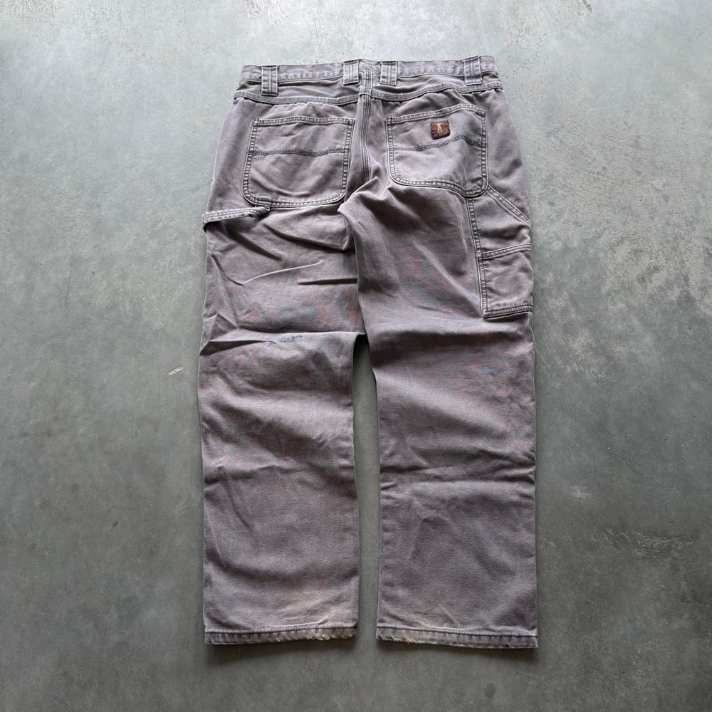 Vintage faded gray canvas carpenter work pants